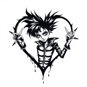edward scissorhands in the shape of a heart