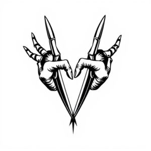 edward scissorhands with his scissorhands in the shape of a heart