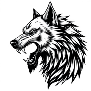 Fenrir viking wolf, , to gnash his teeth