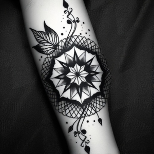 geometrical music tattoo vynil