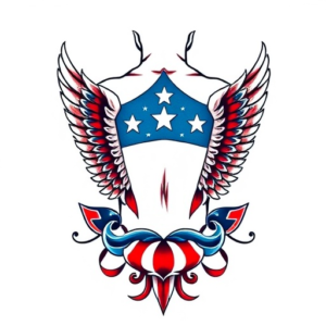 American style full back tattoo