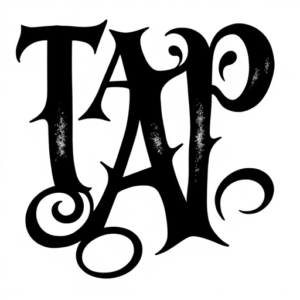 Black metal lettering illegible