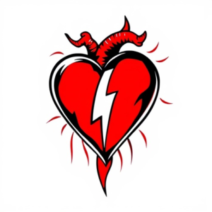 Heart with lightning bolt