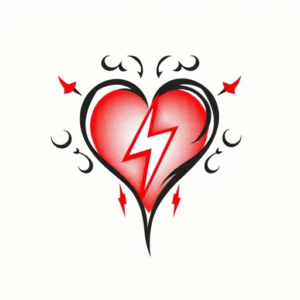Heart with lightning bolt