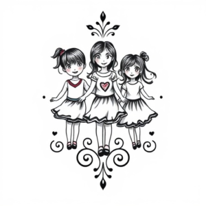 I want a tattoo that symbolises 3 kids but one I lost. am a free spirited gemine