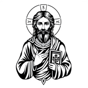 Orthodox tattoo with Jesus