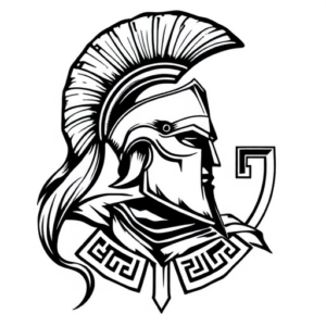 Spartan with greek key