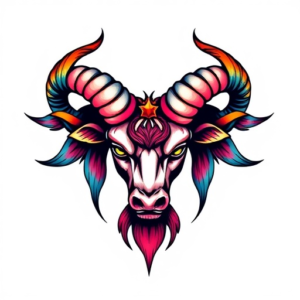 Taurus symbol, with lots if color and flare