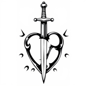 The sword pierced the heart.