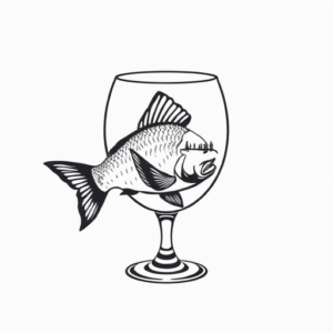 a fish that is in a raki glass and I want Galata bridge on the back floor of the fish