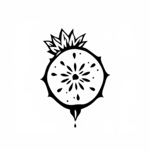 dragonfruit with a slice of pineapple tattoo