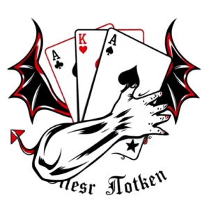 pokers tocken with devils arm