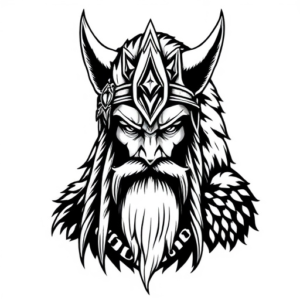 Viking warrior with a wolf headdress