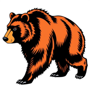 Walking bear in color