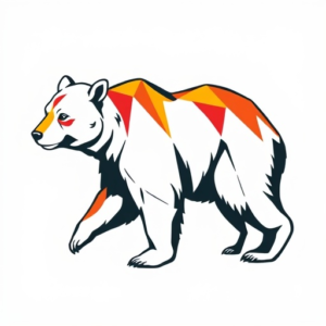 Walking bear in color