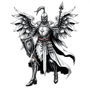 3d knight with Background