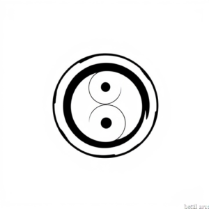 A circular tattoo similar to ying-yang sign