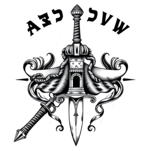ANCIENT HEBREW SWORD WITH HEBREW RELIC TEMPLE ON THE SWORD BLADE FOR UPPER ARM