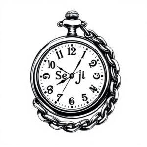 Pocket watch with chain wrapping arm