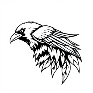 Raven on wolf shoulder