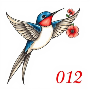 Swallow with 0712 in the picture
