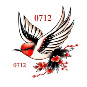 Swallow with 0712 in the picture