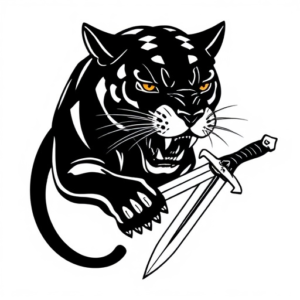 black panther and a dagger