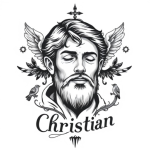 christian themed tattoo for a male